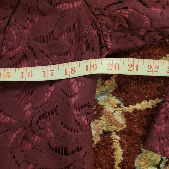 CAbi Womens Frolic Plumberry 3 Button Blazer - Lace Overlay - Picture 8 of 9